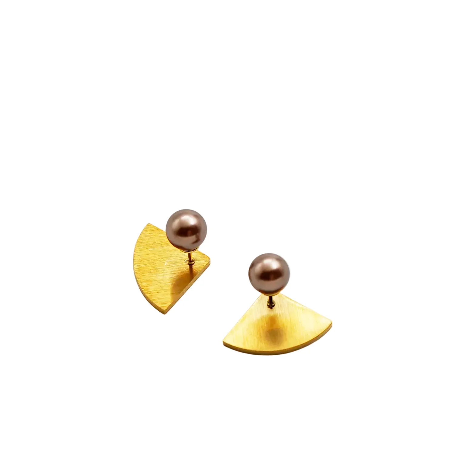 Kvartcirkel ørering med perle - Image 3