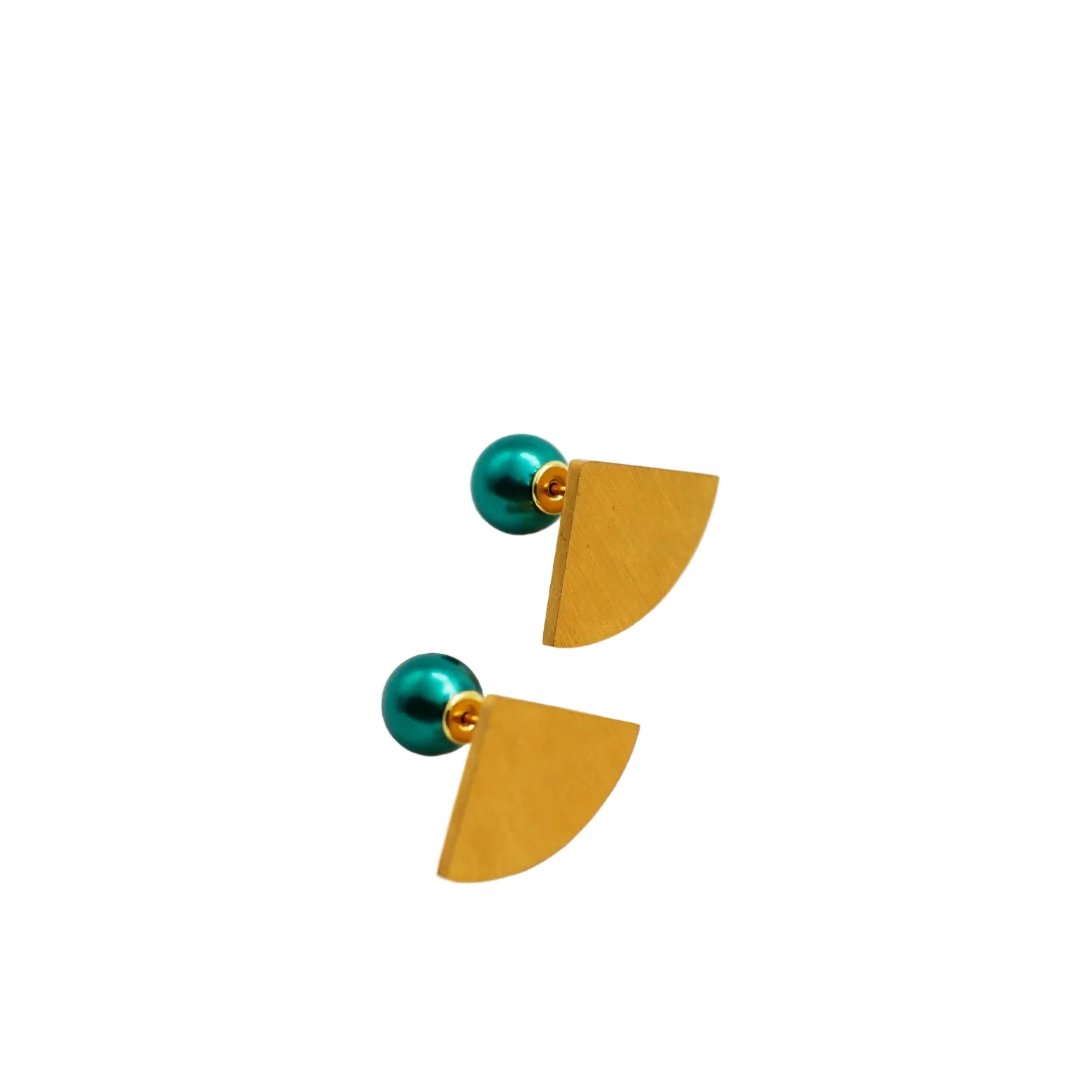 Kvartcirkel ørering med perle - Image 6