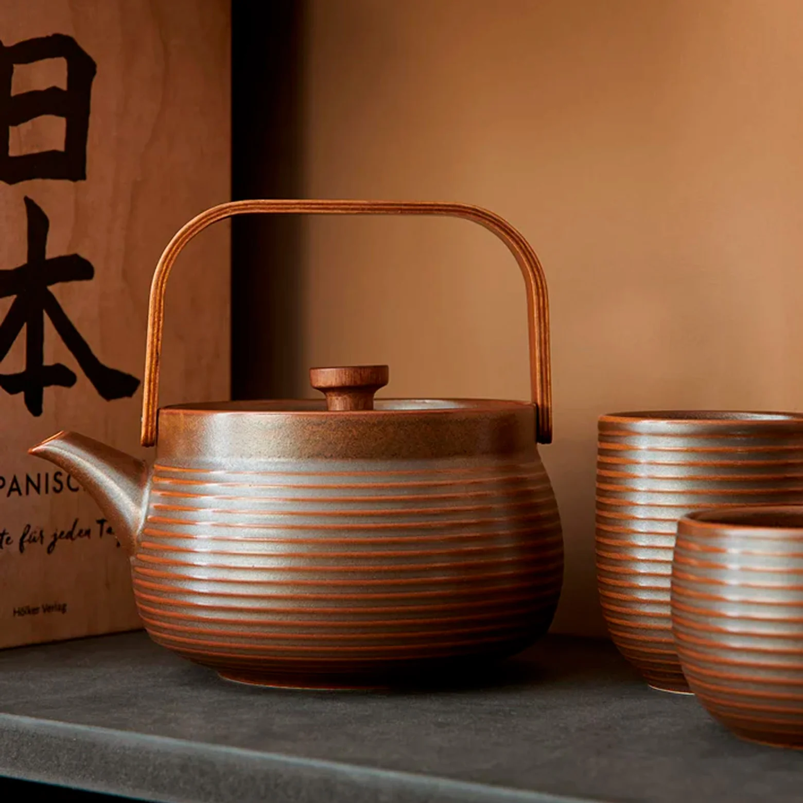 Tekande med træhåndtag Japandi - 0.6 L - Image 4