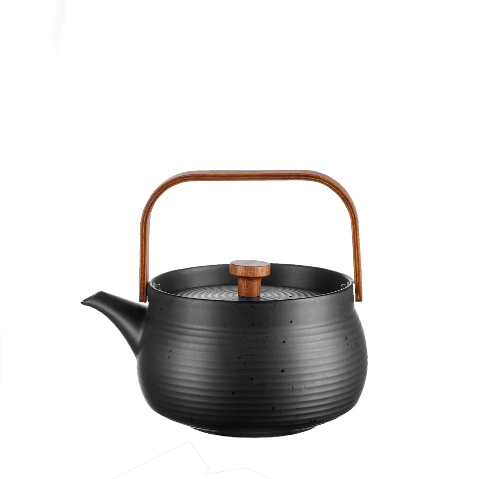 Tekande med træhåndtag Japandi - 1.5 L