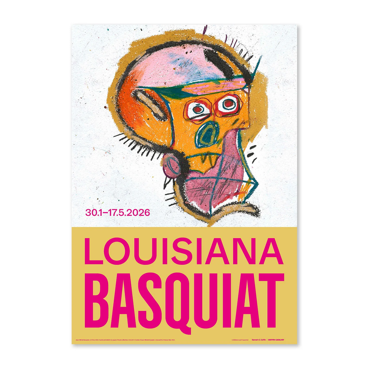 Jean-Michel Basquiat – Untitled 1982 (orange kranie)
