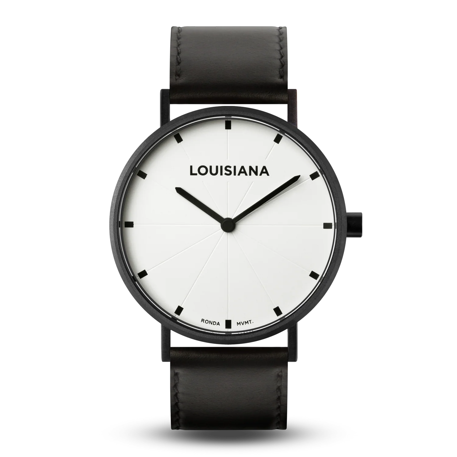 Louisiana urrem - 16 mm sort læder
