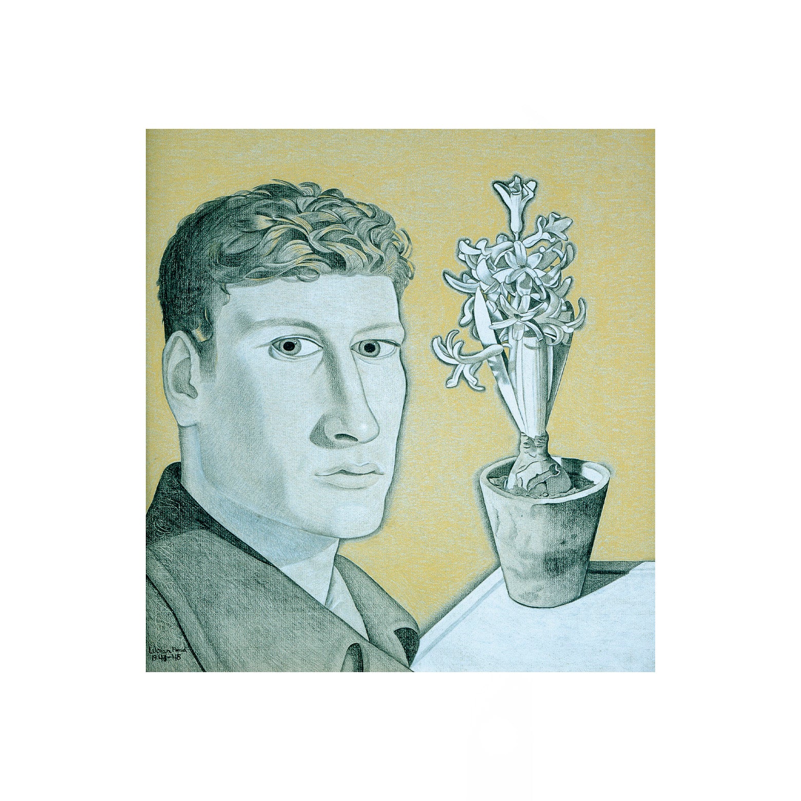 Postkort – Lucian Freud – Self Portrait with Hyacinth Pot 1947-1948