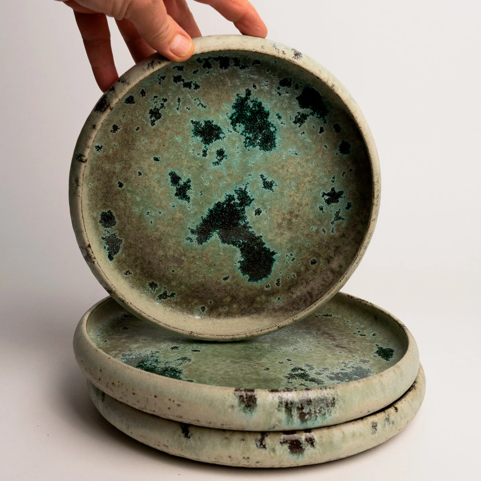 Fad med lav kant Ø25 cm – Grøn/Blå - Image 2