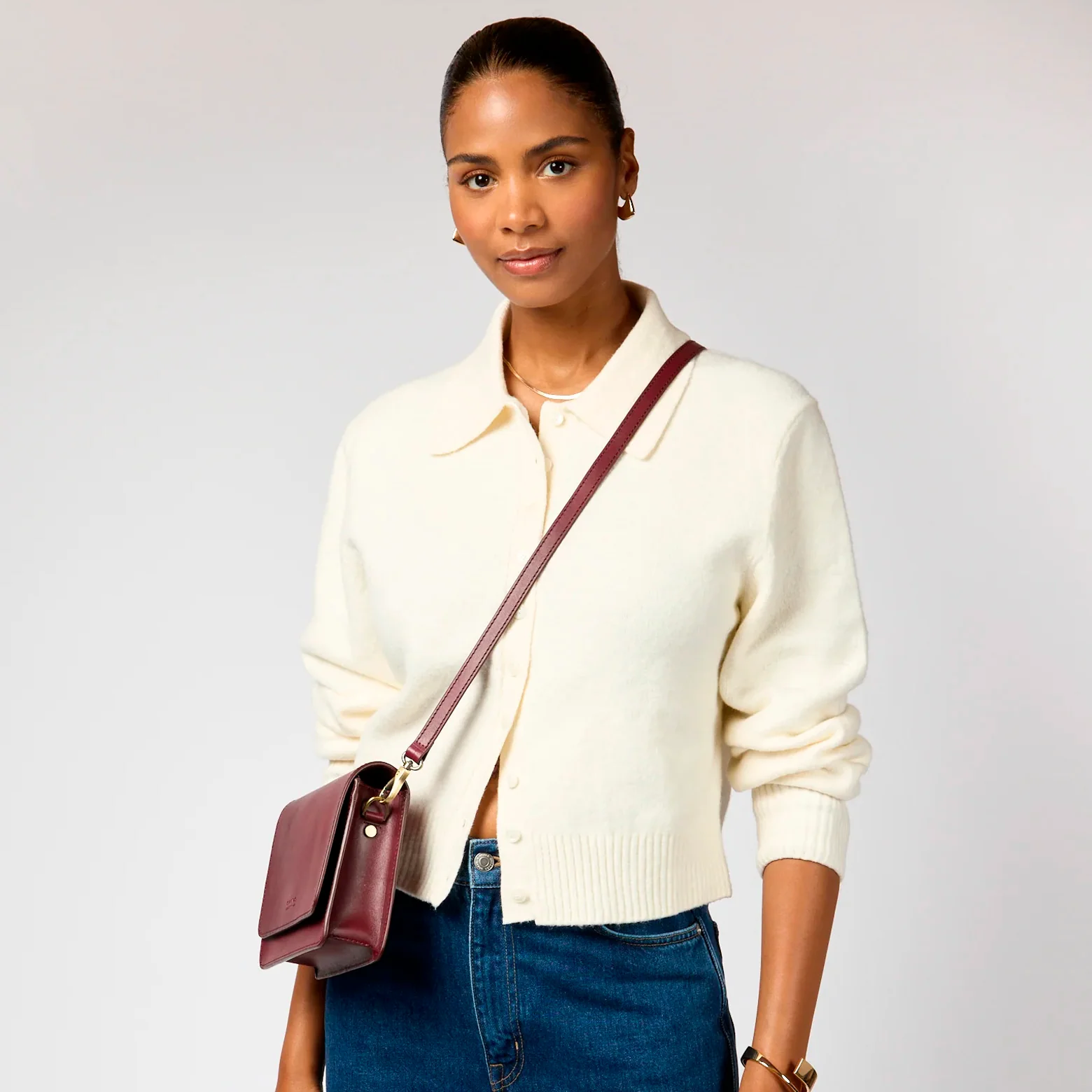 Taske – Audrey Mini Dark Cherry Classic Leather - Image 3