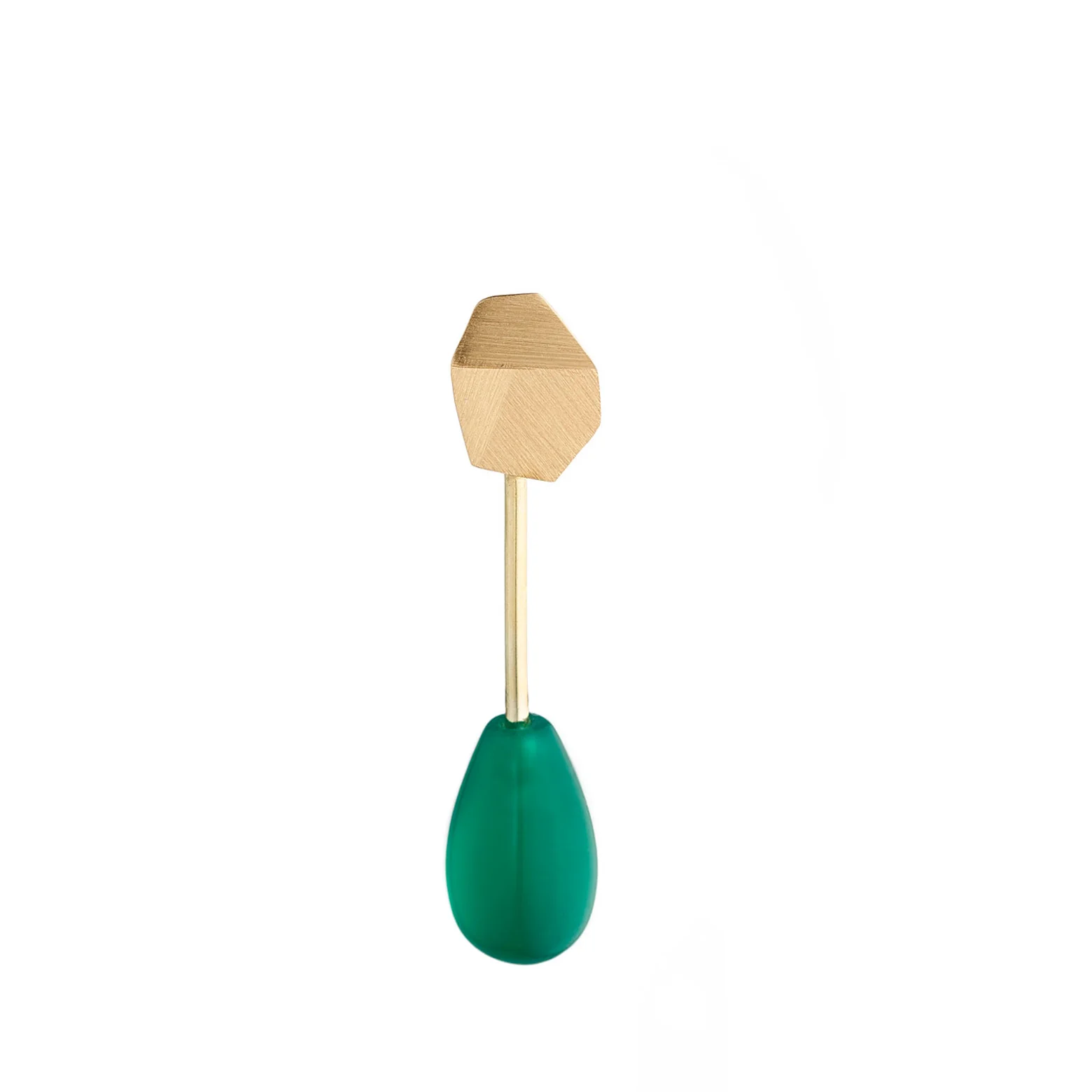 Ørering med sten forgyldt sølv – Flake - Image 3