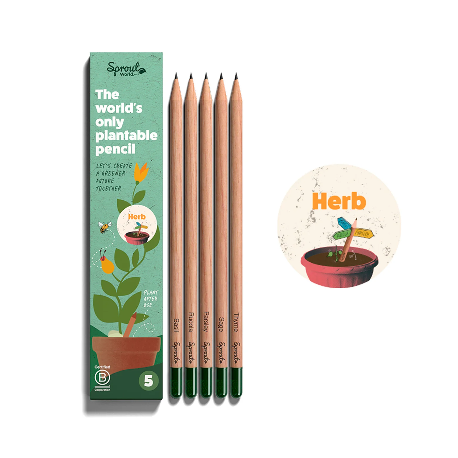 Plantbar blyant – sæt af fem - Image 5
