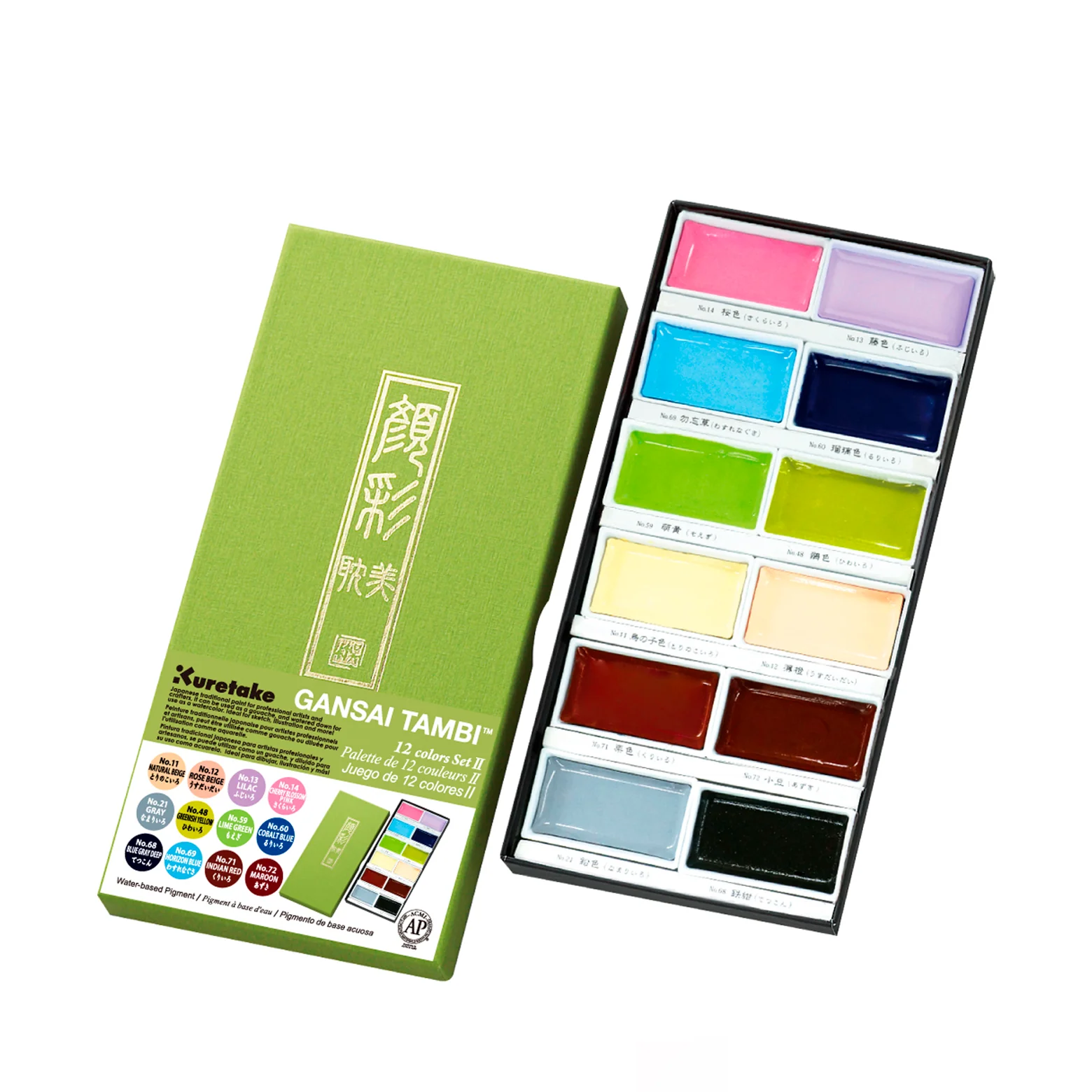 Akvarel 12 farver set II m/pastel